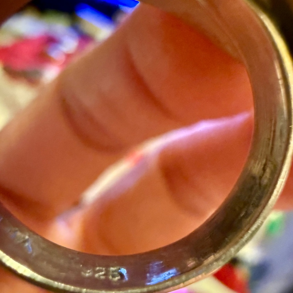 Antique-Style Multi-Gemstone Cocktail Ring - image 3